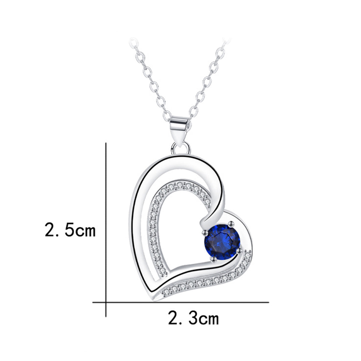 Copper With Silver Plated Heart Pendant Necklace