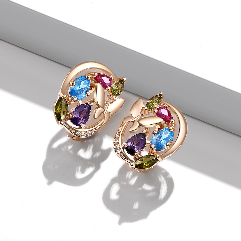 Brass With Plated Fashion Jewelry Earrings