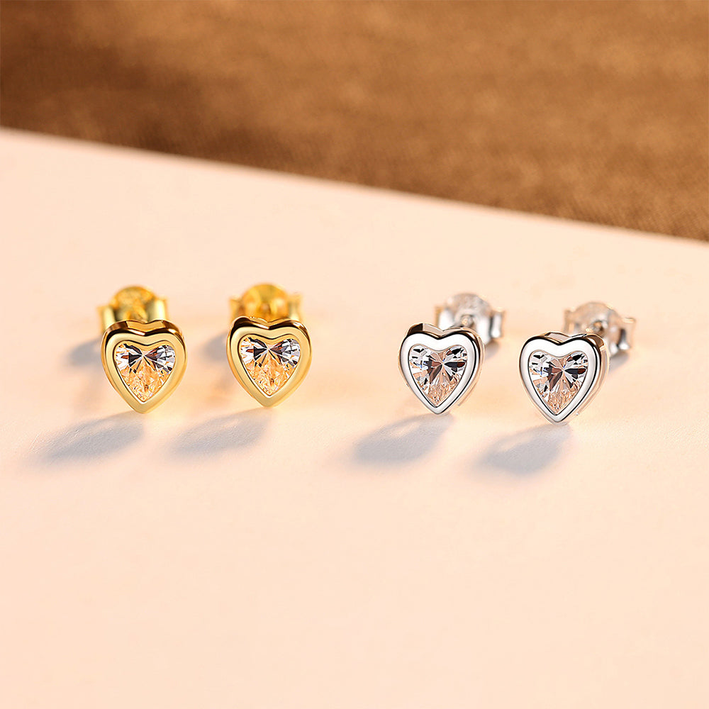 925 Sterling Silver Heart Earrings Fashion Jewelry Gift for Women Girls