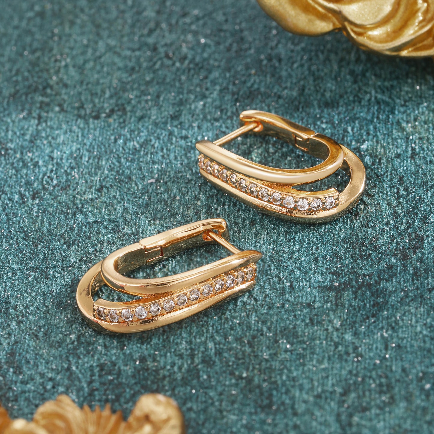 Brass With Plated Fashion Jewelry Earrings