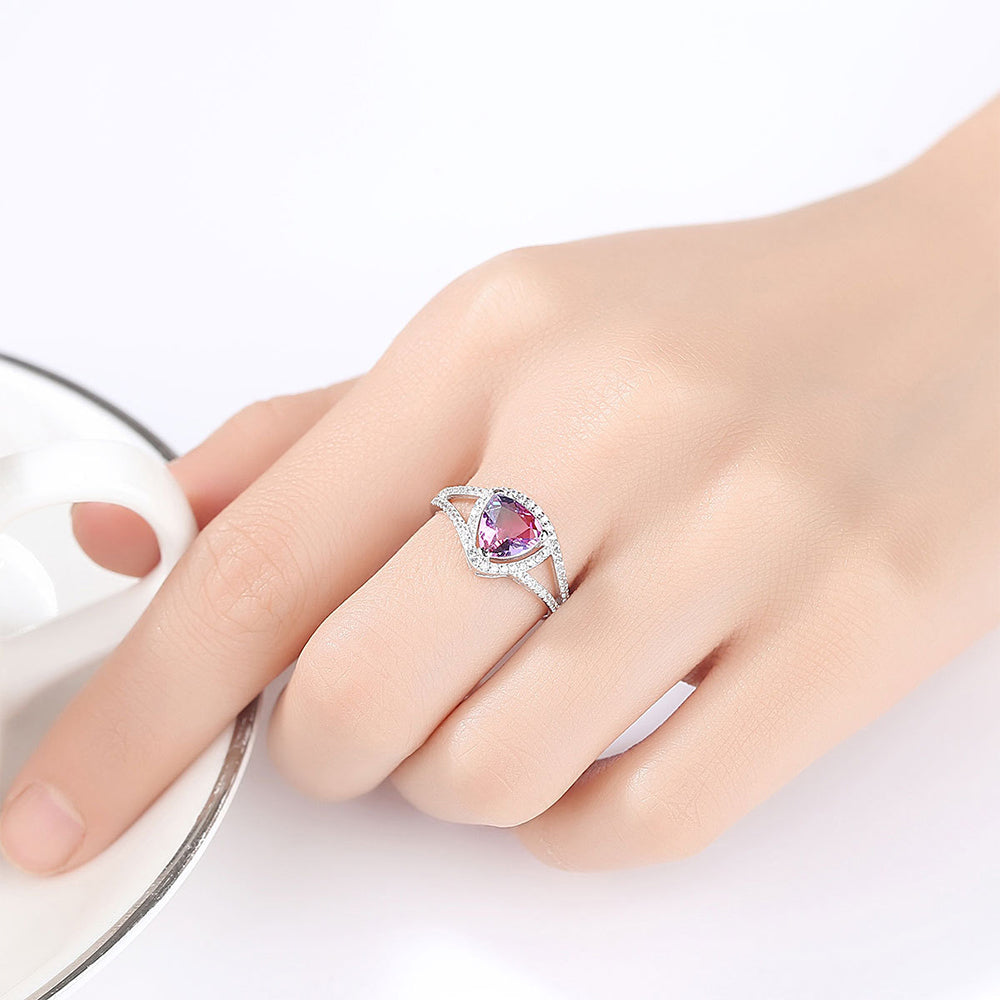 925 Sterling Silver Zircon Ring Fashion Jewelry Gift for Women Girls