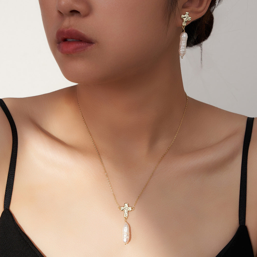925 Sterling Silver Natural Pearl Necklace Fashion Jewelry Gift for Women Girls