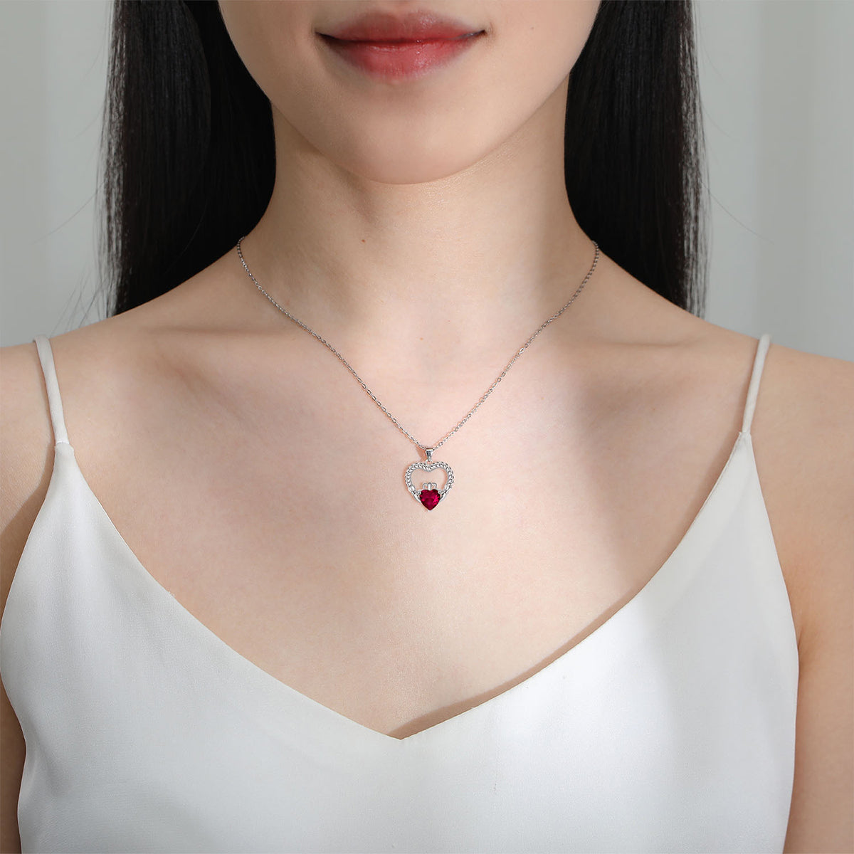 Copper With Silver Plated Heart Pendant Necklace