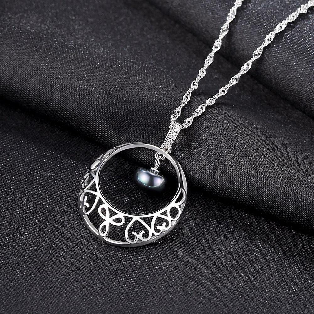 925 Sterling Silver Natural Pearl Drop Necklace Fashion Jewelry Gift for Women Girls