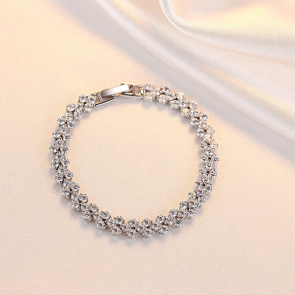 925 Sterling Silver Tennis Bracelet Fashion Jewelry Gift for Women Girls