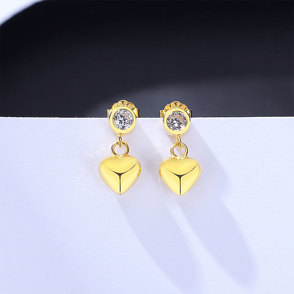 925 Sterling Silver Heart Earrings Fashion Jewelry Gift for Women Girls