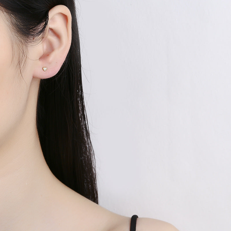 925 Sterling Silver Round Screwed Earrings