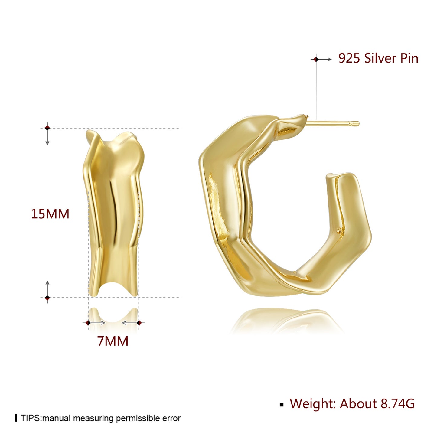 Brass With Plated Fashion Jewelry 925 pins Earrings