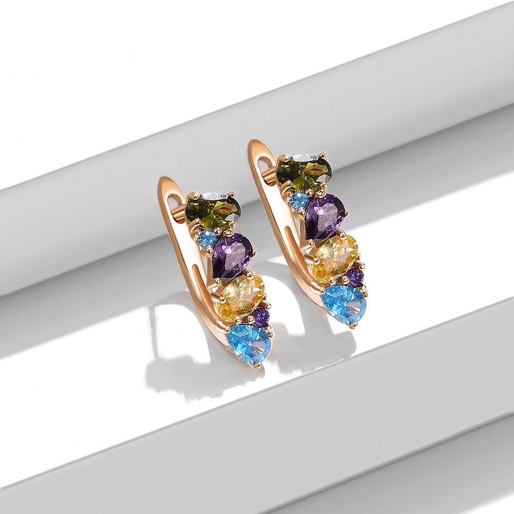 Brass With Plated Fashion Jewelry Earrings