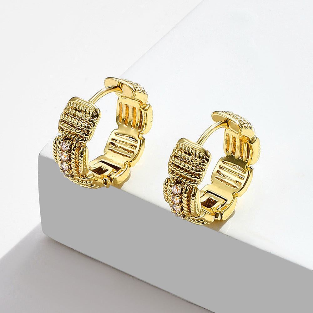 Brass With Plated Fashion Jewelry Earrings