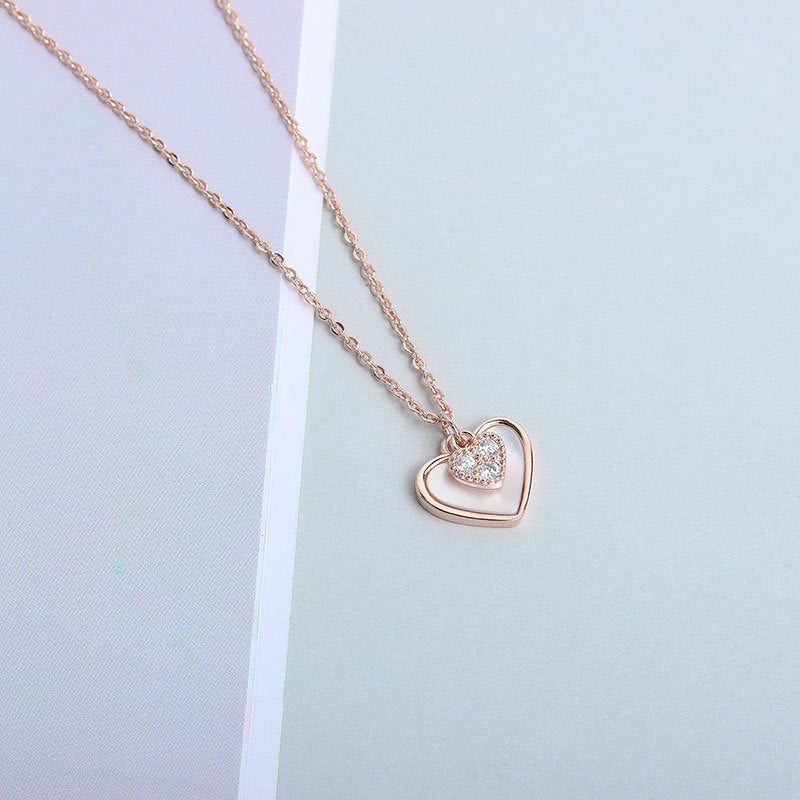 925 Sterling Silver Fashion Heart Pendant Necklace
