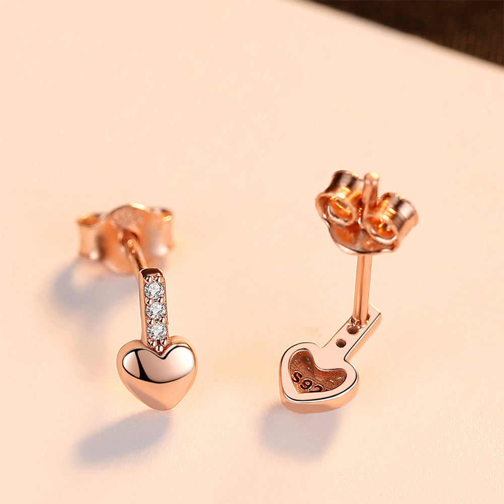 925 Sterling Silver Heart Earrings Fashion Jewelry Gift for Women Girls