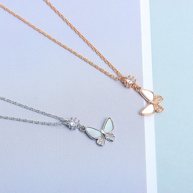 925 Sterling Silver Fashion Butterfly Necklace