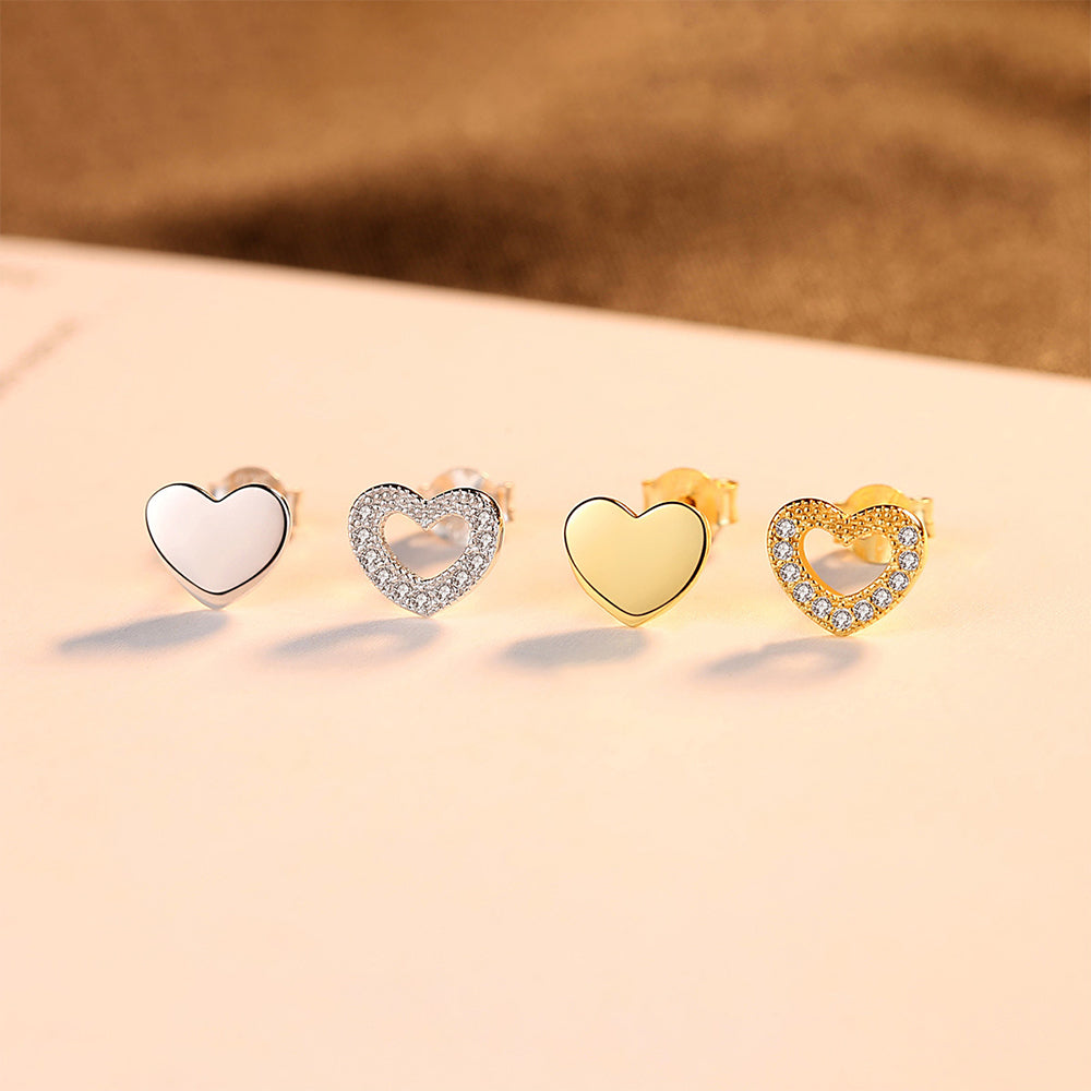 925 Sterling Silver Heart Earrings Fashion Jewelry Gift for Women Girls