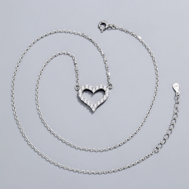 925 Sterling Silver Fashion Heart Necklace