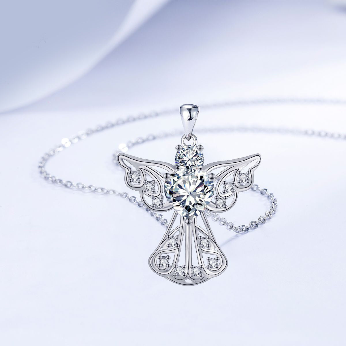 Copper With Silver Plated Angel Pendant Necklace for Women