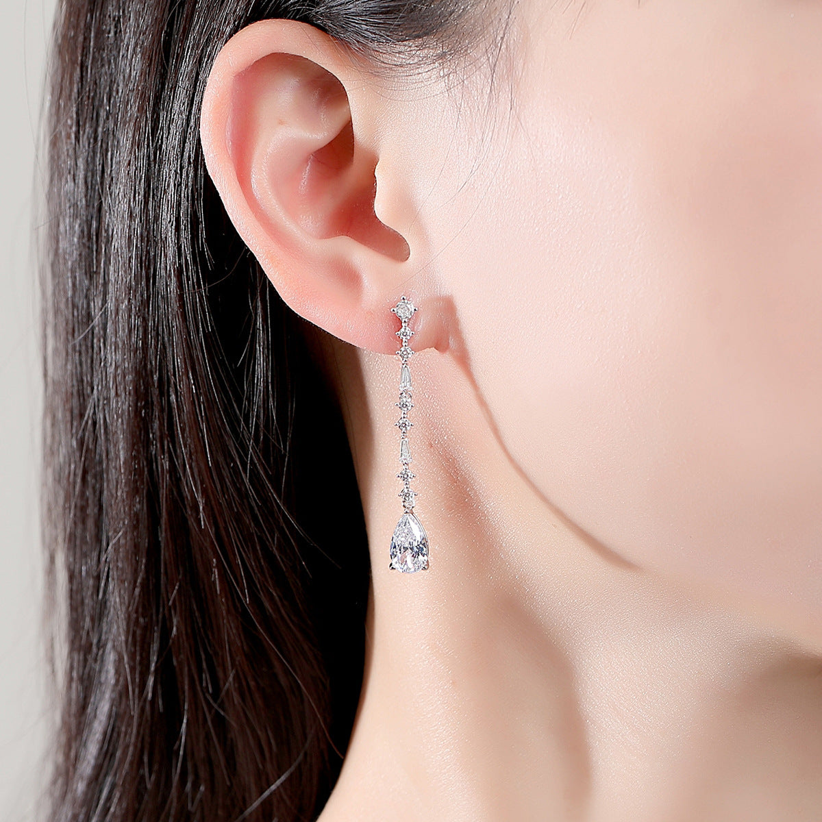 Copper With Silver Plated Fashion Jewelry Earrings