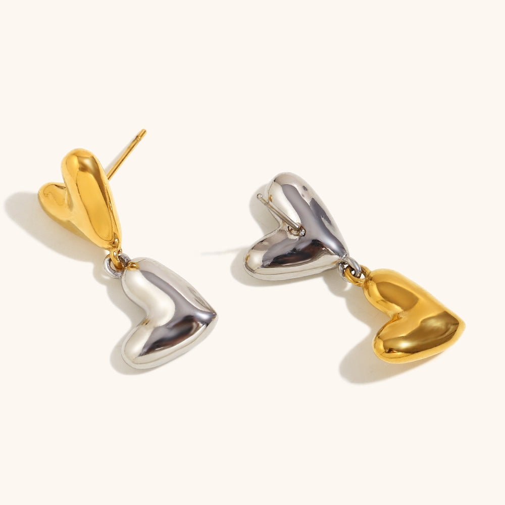 316L Stainless Steel Jewelry Fashion Big Hearts Earrings
