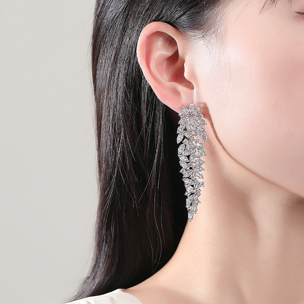 Copper With Silver Plated Fashion Jewelry Earrings