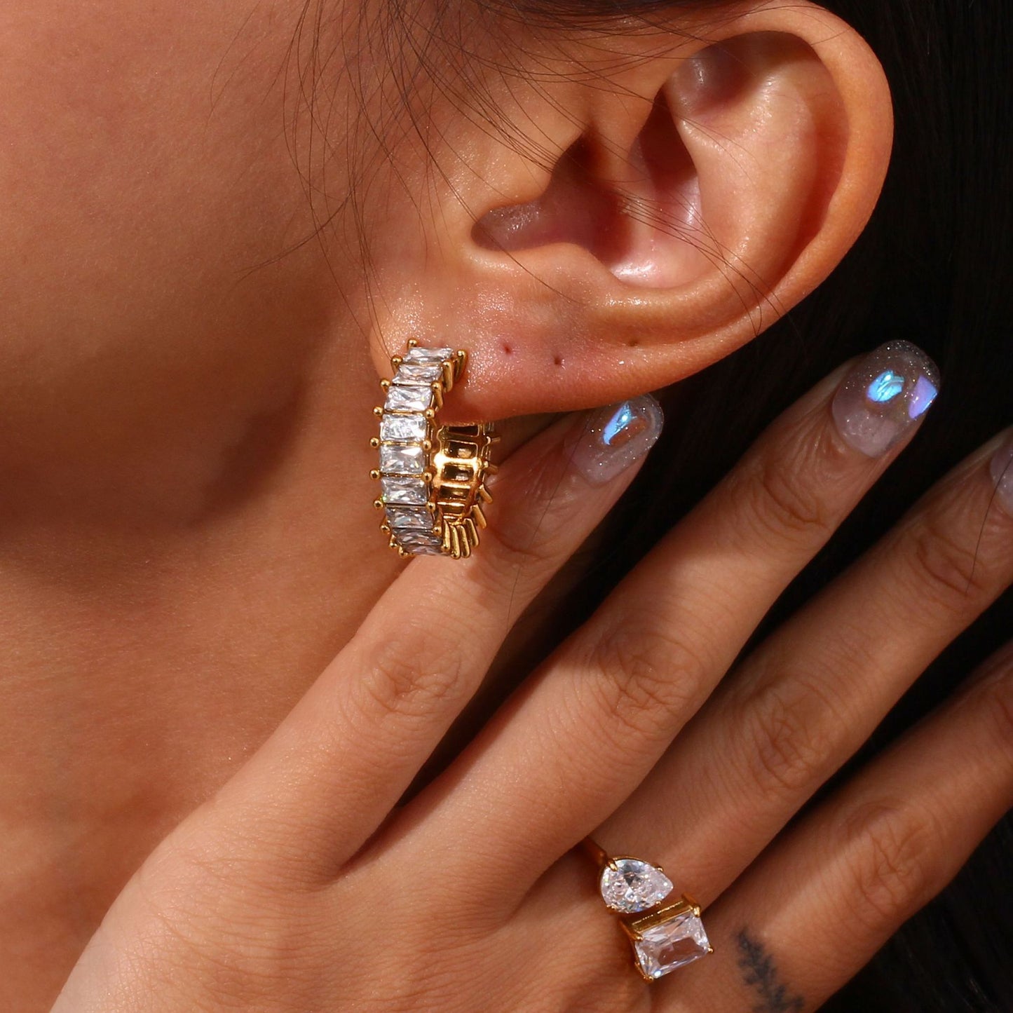 316L Stainless Steel Jewelry Fashion Zircon Earrings