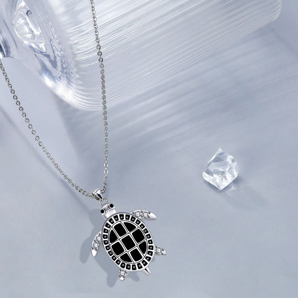 Copper With Silver Plated Turtle Pendant Necklace