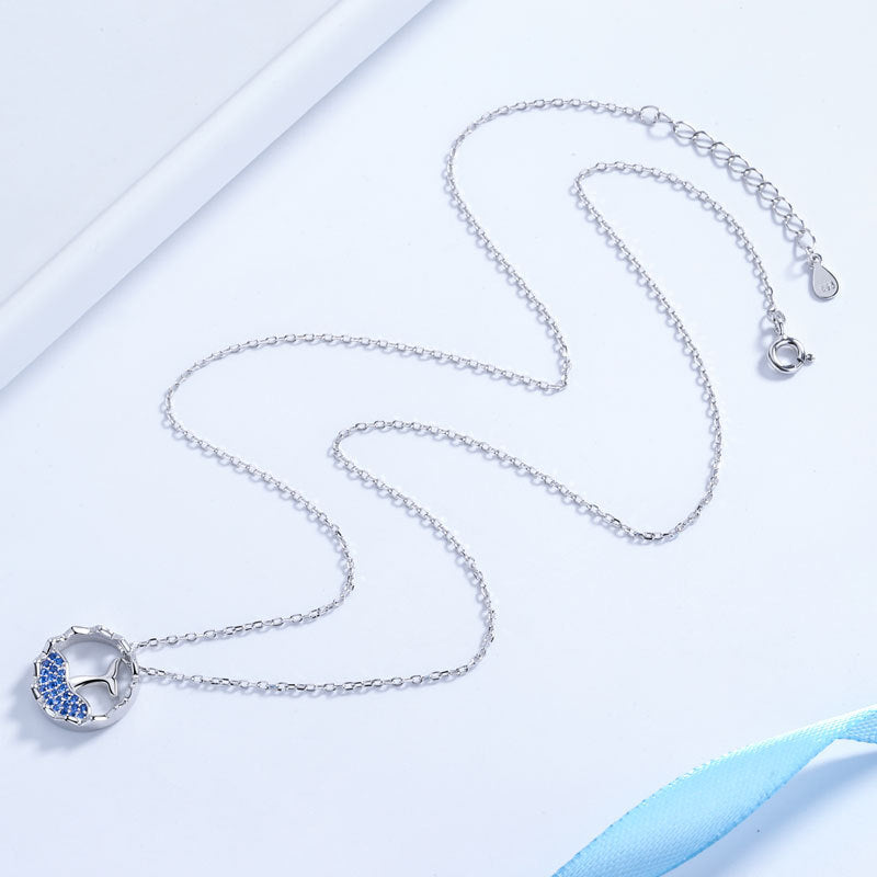 925 Sterling Silver Fashion Mermaid Pendant Necklace