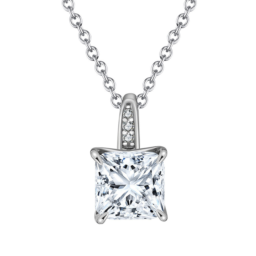 925 Sterling Silver Zircon Pendant Necklace