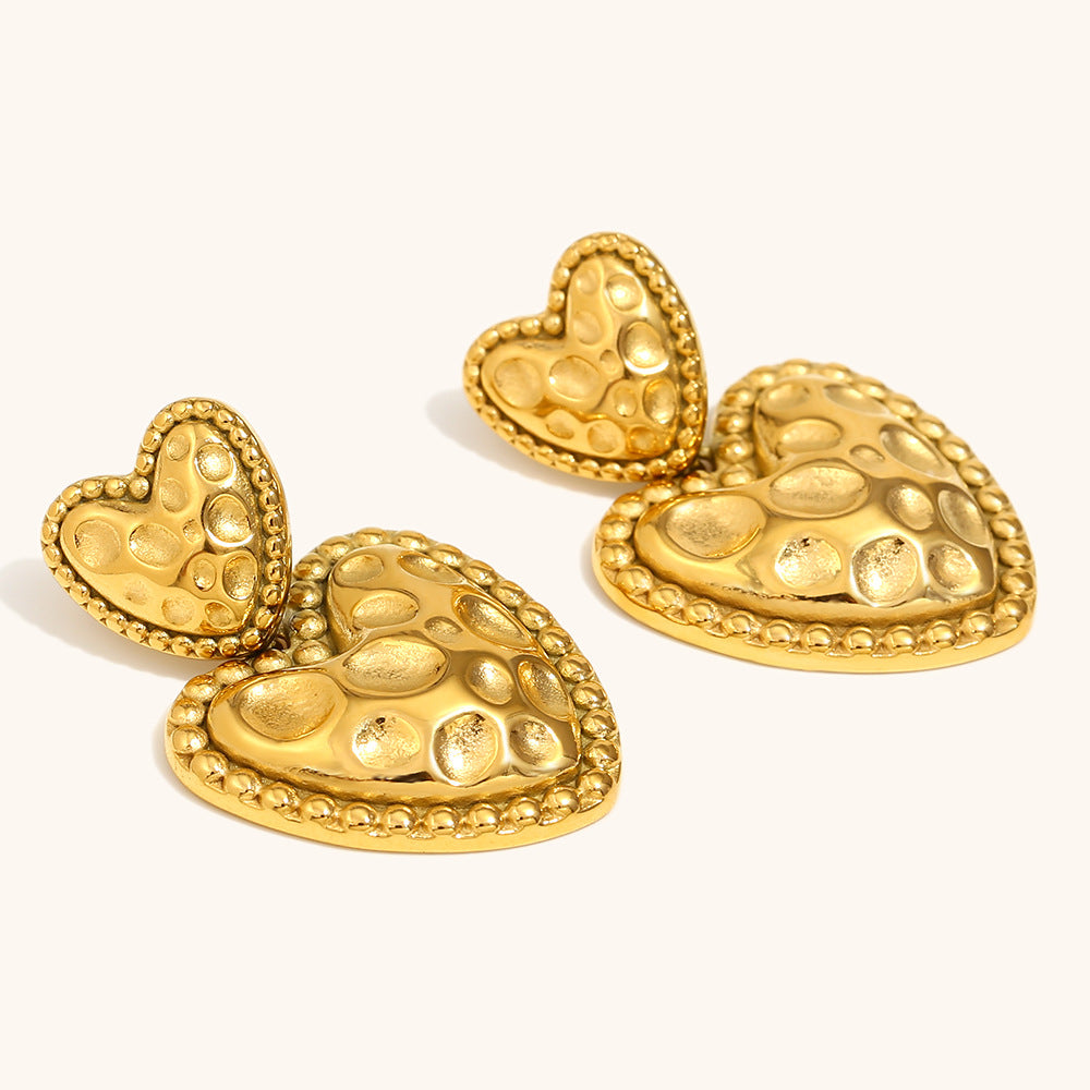 316L Stainless Steel Jewelry Fashion Big Hearts Earrings