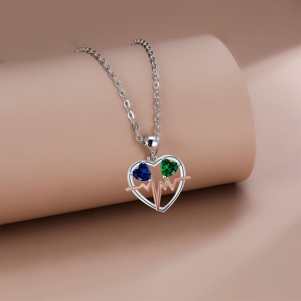 Copper With Silver/Rosegold Plated Heart Pendant Necklace