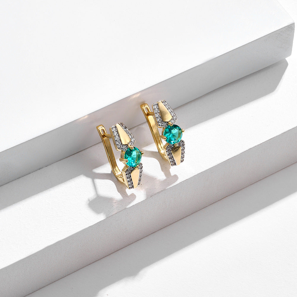 Pendientes de joyería de moda de cobre con baño de plata