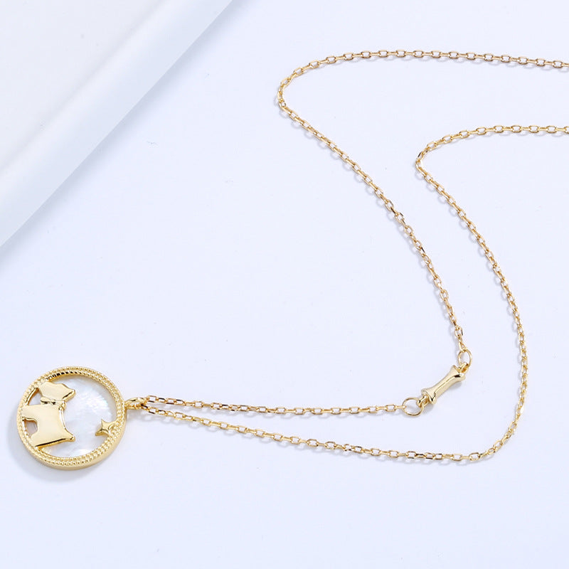 925 Sterling Silver Fashion Cute Dog Necklace