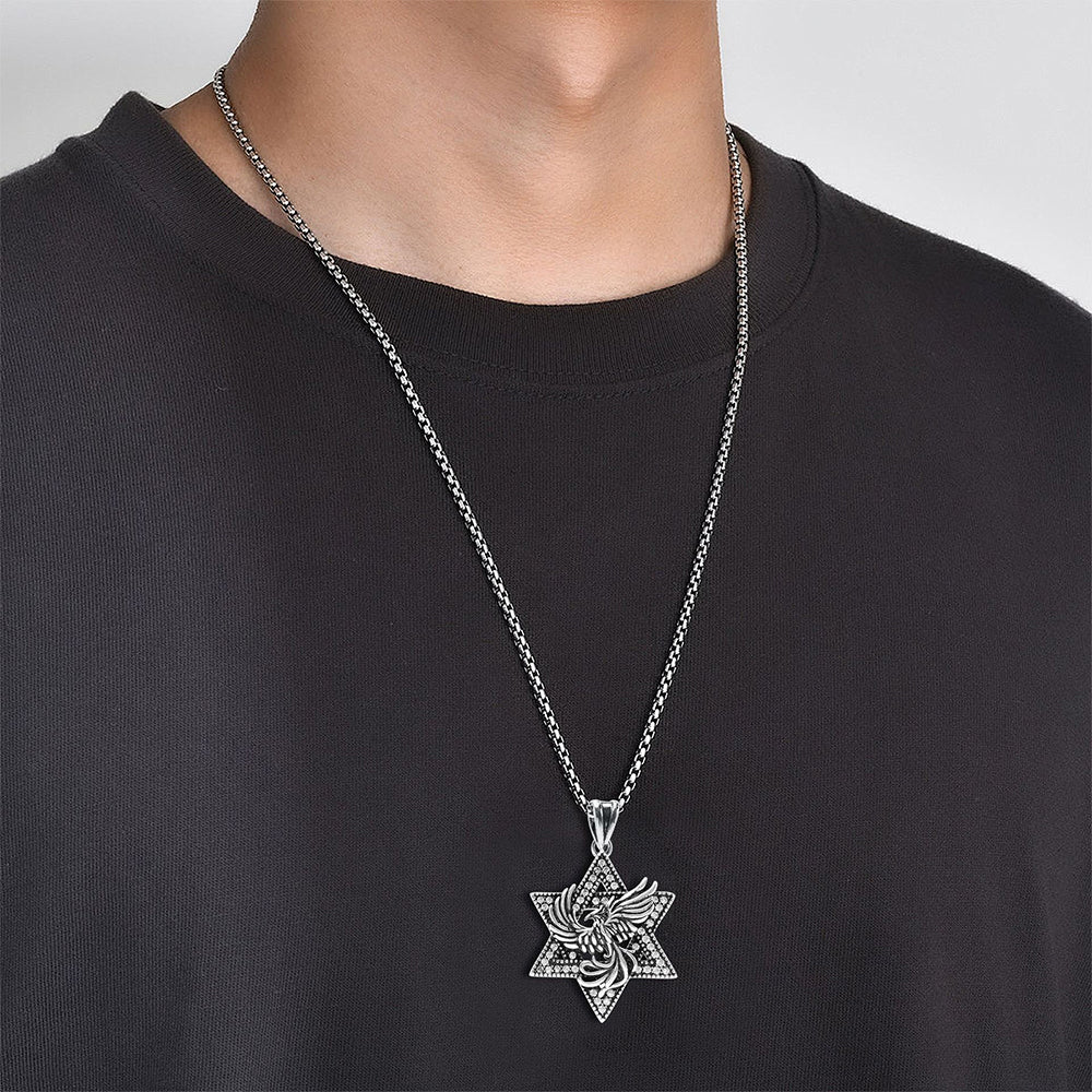 Hexagram Pendant Necklace, Men Women's Fashion Jewelry, Perfect for Parties & Gifts, Elegant Accessory for Everyday Wear