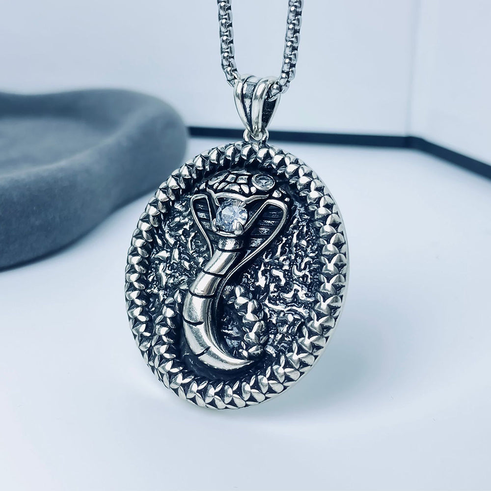 Dark Snake Pendant Necklace, Men Women's Fashion Jewelry, Perfect for Parties & Gifts, Elegant Accessory for Everyday Wear