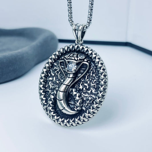 Dark Snake Pendant Necklace, Men Women's Fashion Jewelry, Perfect for Parties & Gifts, Elegant Accessory for Everyday Wear