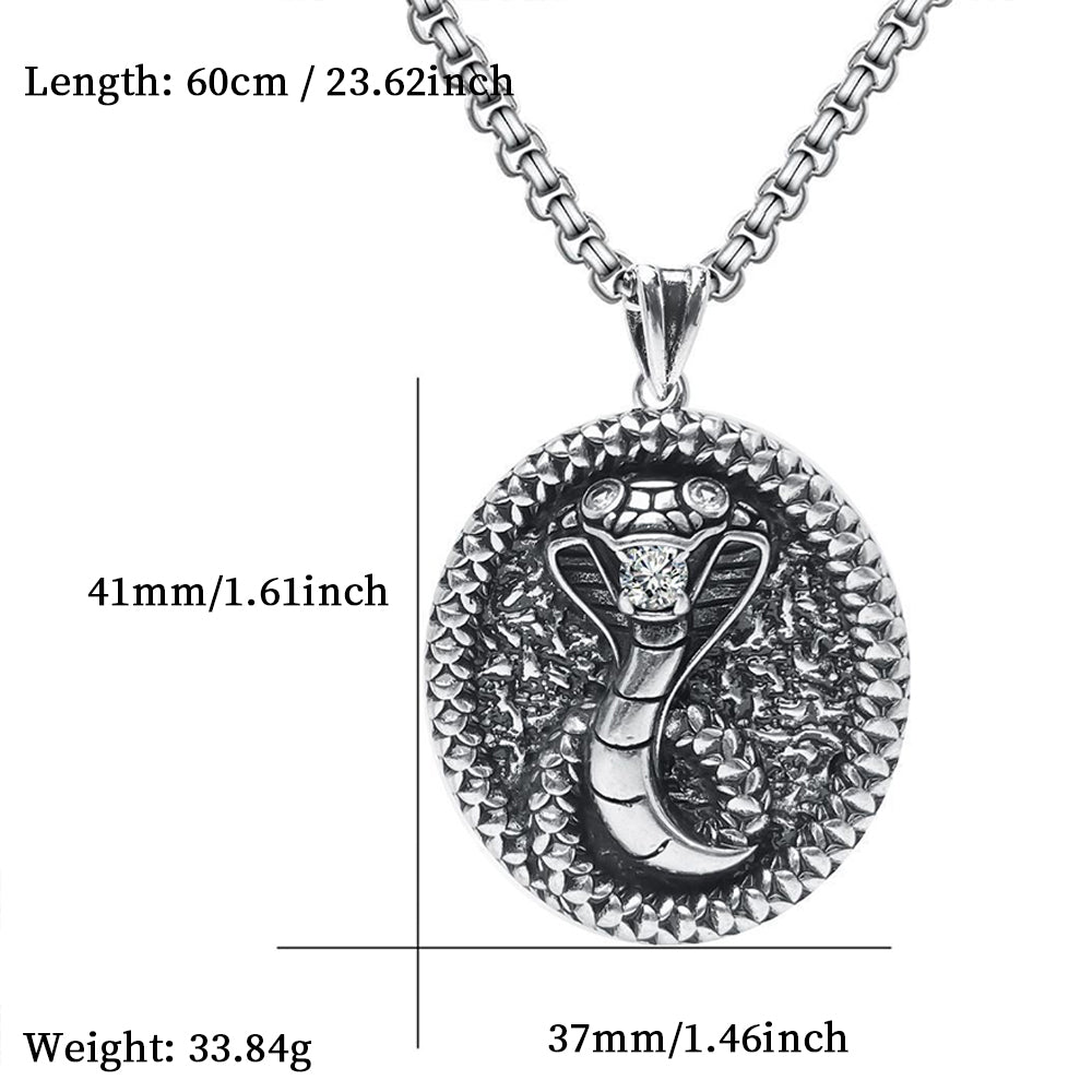Dark Snake Pendant Necklace, Men Women's Fashion Jewelry, Perfect for Parties & Gifts, Elegant Accessory for Everyday Wear