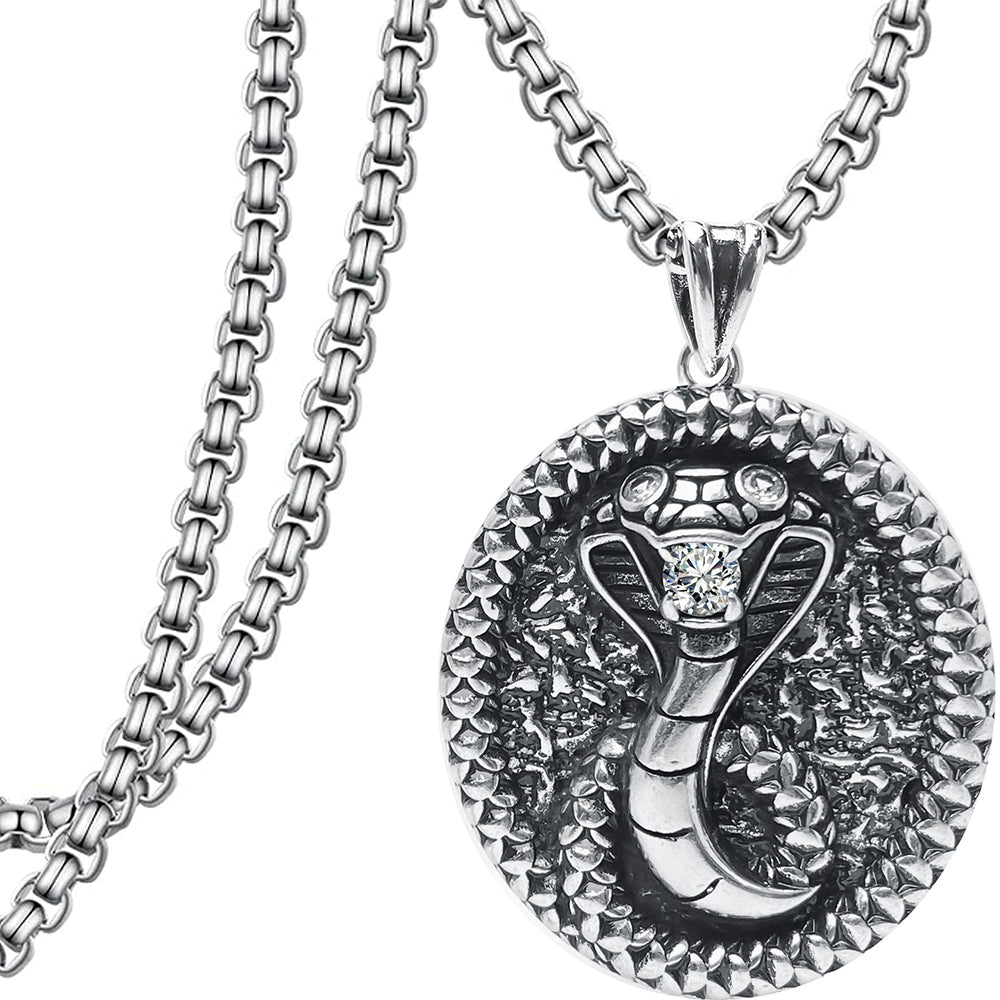 Dark Snake Pendant Necklace, Men Women's Fashion Jewelry, Perfect for Parties & Gifts, Elegant Accessory for Everyday Wear