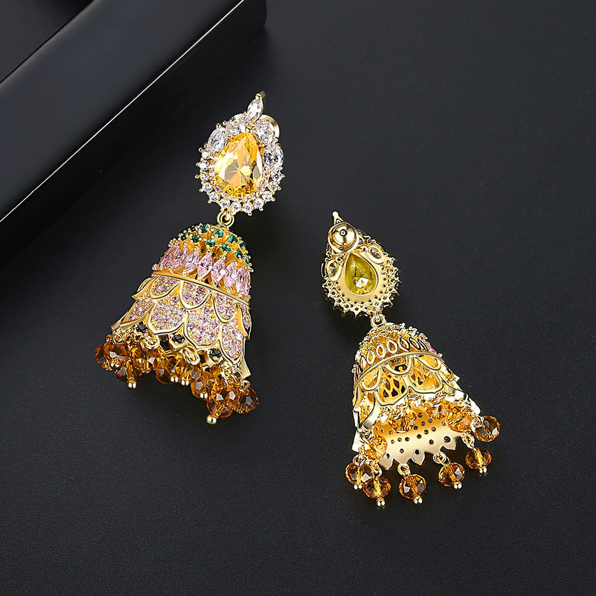 Copper With Gold Plated Fashion Jewelry Earrings