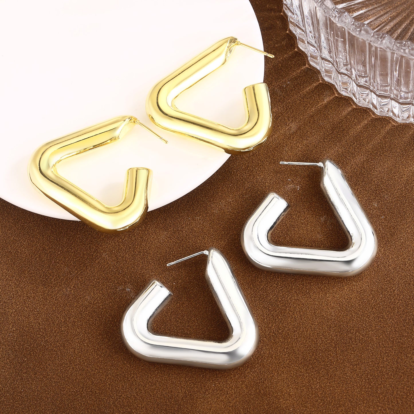Brass With Plated Fashion Jewelry Earrings