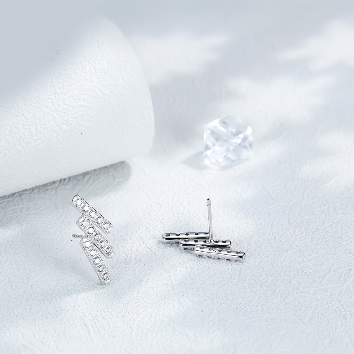 Pendientes de joyería de moda de cobre con baño de plata