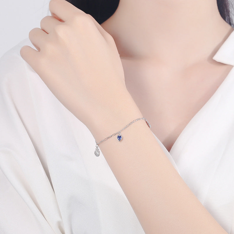 925 Sterling Silver Fashion Heart Bracelet