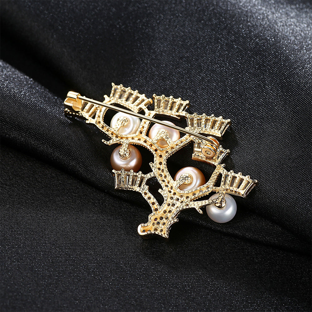 Broche de plata de ley 925, joyería de moda, regalo para mujeres y niñas.