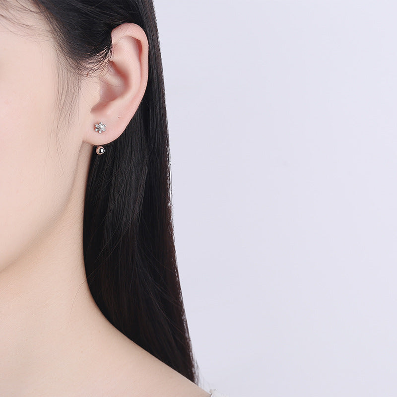 925 Sterling Silver Flower Screwed Earrings