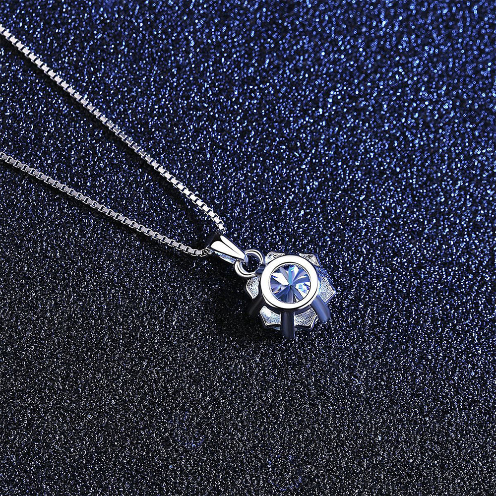 925 Sterling Silver Zircon Necklace Fashion Jewelry Gift for Women Girls