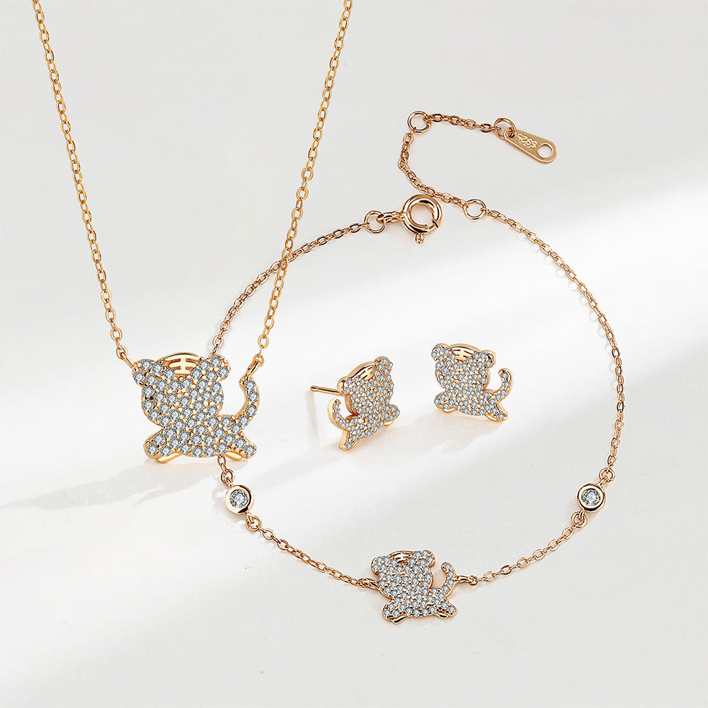 925 Sterling Silver Fashion Tiger Necklace