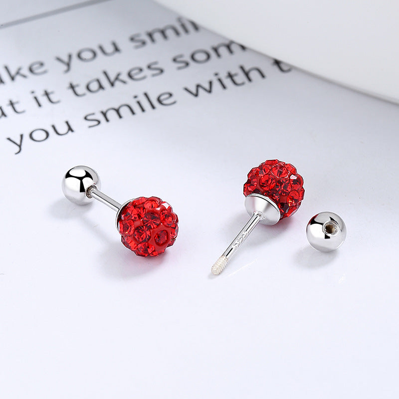 925 Sterling Silver Ball Screwed Earrings