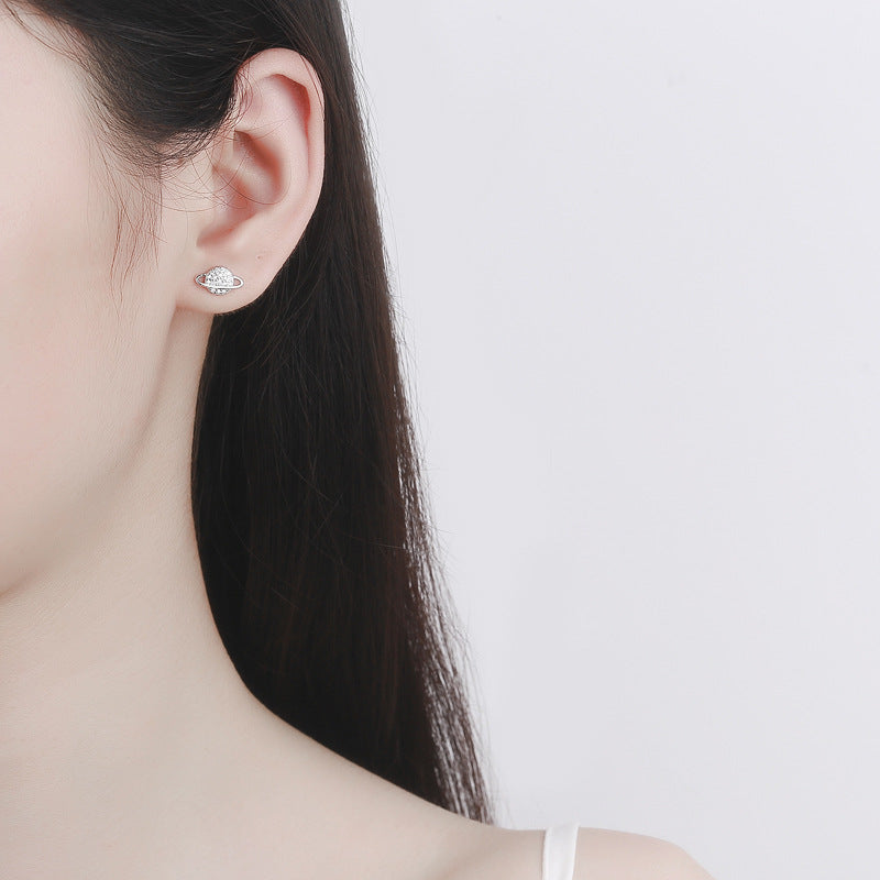 925 Sterling Silver Universe Screwed Earrings