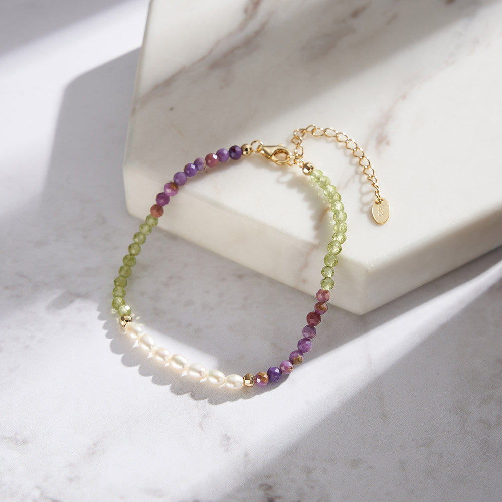 925 Sterling Silver Pearl Bracelet Fashion Jewelry Gift for Women Girls