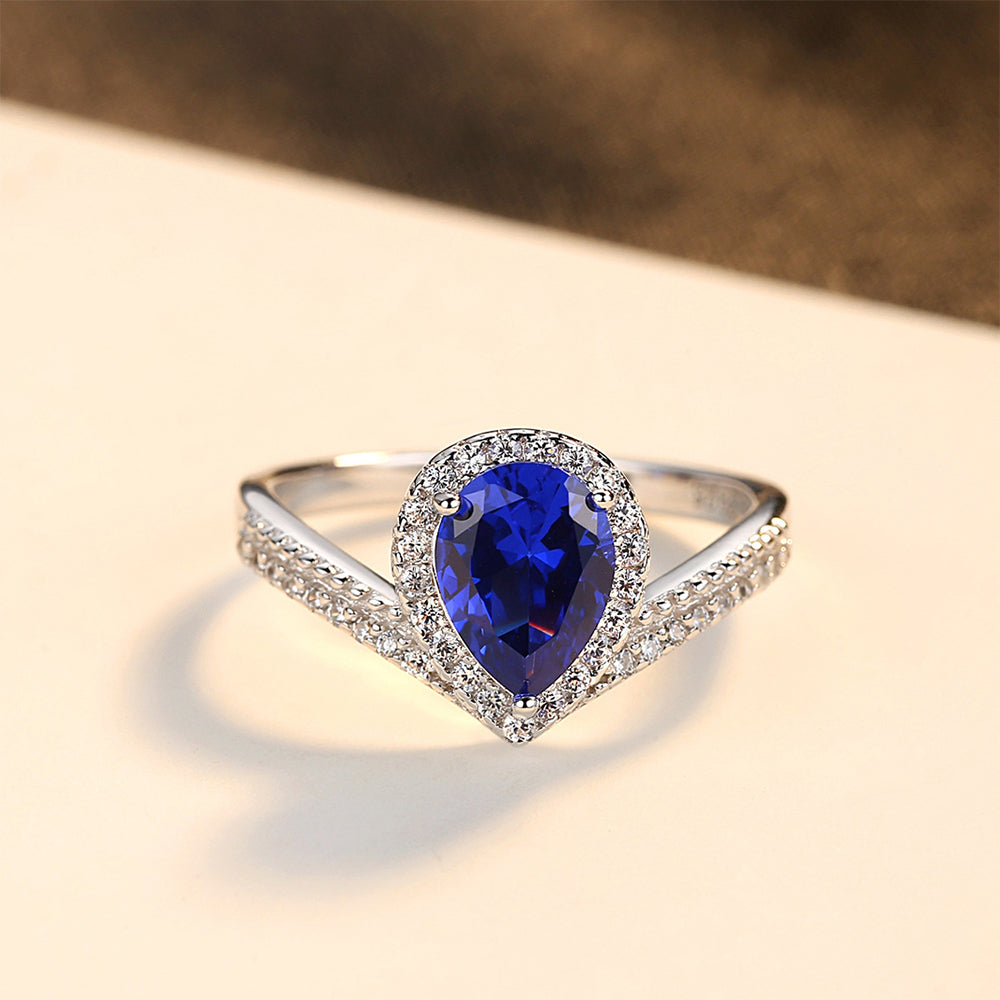 925 Sterling Silver Zircon Ring Fashion Jewelry Gift for Women Girls