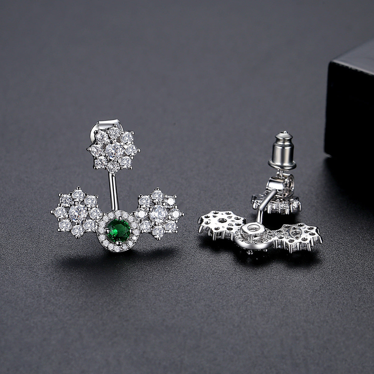 Copper With Silver Plated Fashion Jewelry Earrings