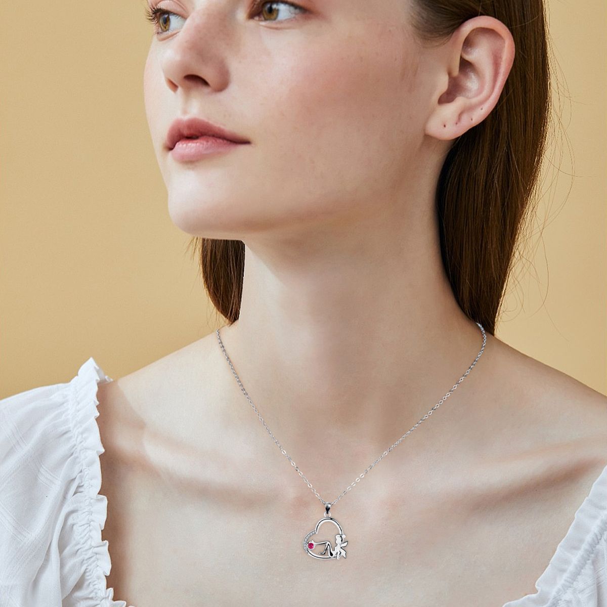 Copper With Silver Plated Heart Pendant Necklace